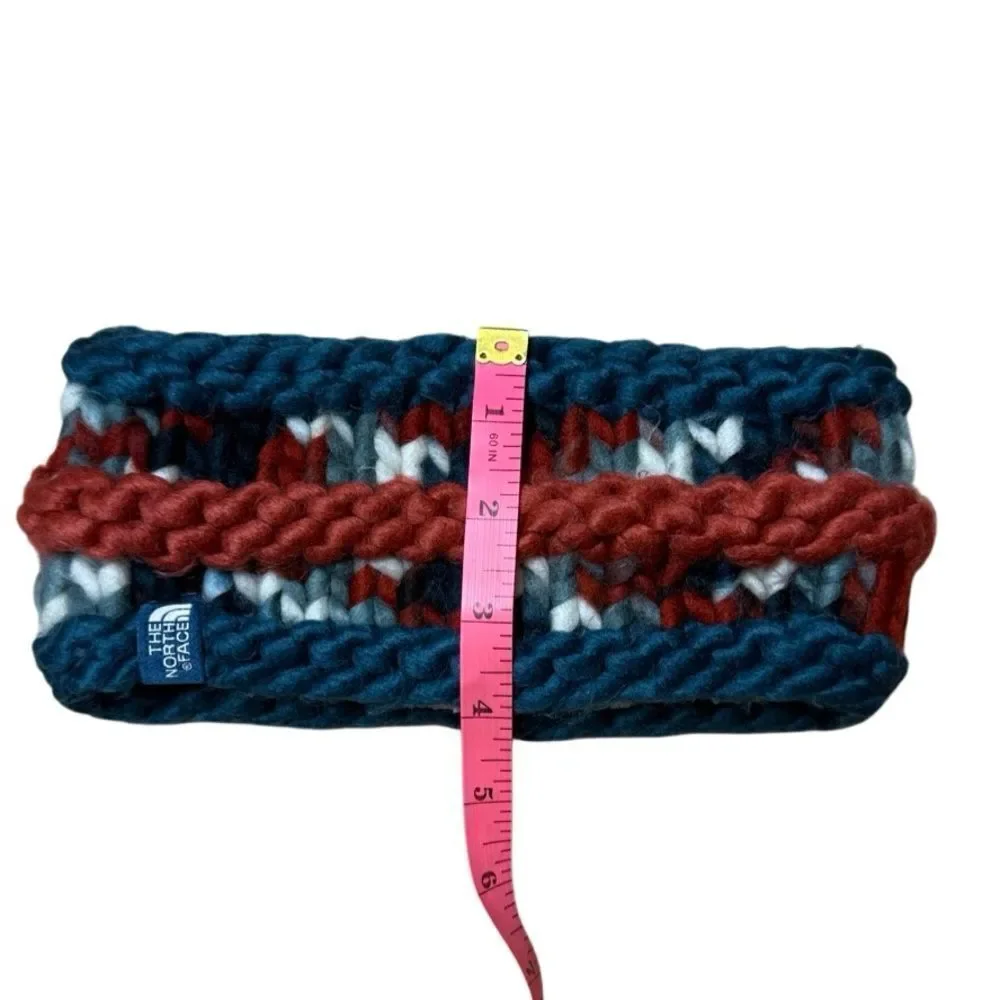 North Face Womens One size Knit Headband Red & Blue